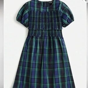 Crewcuts for J.Crew Girls' smocked puff-sleeve dress in tartan size 7